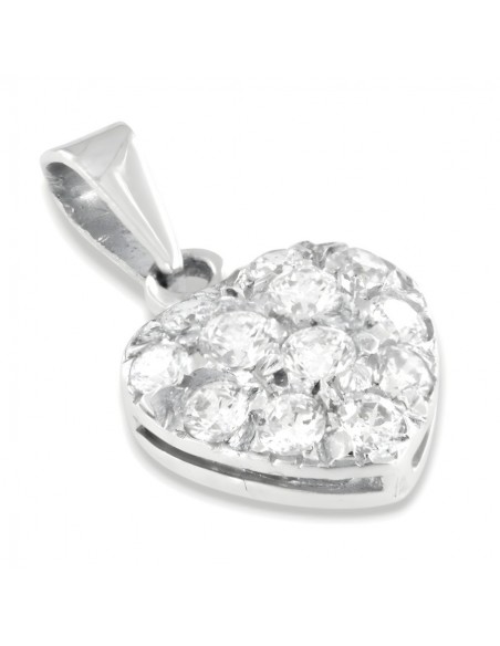 Ciondolo Oro Bianco Cuore Zirconato [cb61bde6]