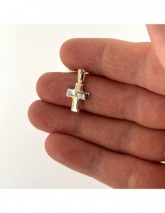 Ciondolo Oro Giallo Croce Diamante Centrale 0,01 Oro Bianco [32188553] 2