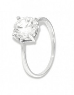Anello Argento Rodiato Solitario Valentino Zircone 8MM [59f23491]