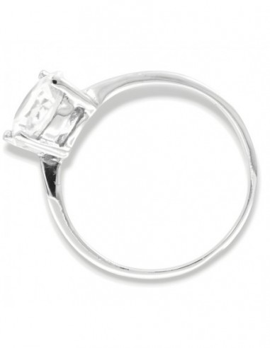 Anello Argento Rodiato Solitario Valentino Zircone 8MM [15ce84a5]
