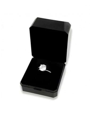 Anello Argento Rodiato Solitario Valentino Zircone 8MM [7bf506ac]