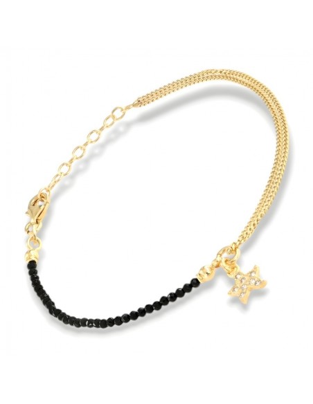 Bracciale Argento Dorato Sfere Nere Stella Marina [d057dff4]
