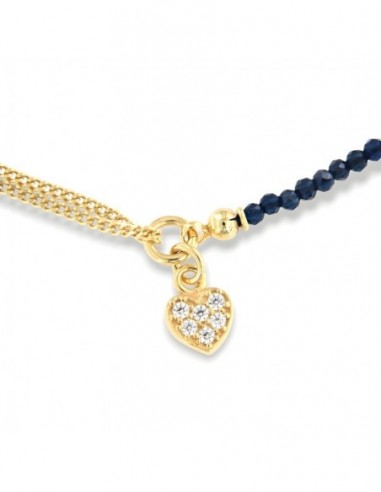 Bracciale Argento Dorato Sfere Blu Cuore [c1b2d9e7]
