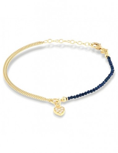 Bracciale Argento Dorato Sfere Blu Cuore [c4e29ef9]