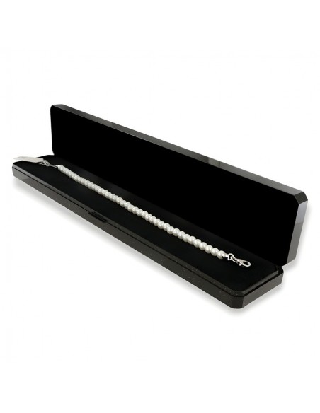 Bracciale Perle Sintetiche Bianche 4MM Chiusura Argento [e361dc3a]