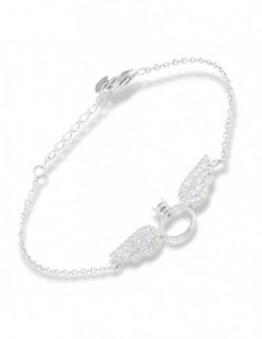 Bracciale Argento Rodiato Ali Zirconi Bianchi [7e1ff435]