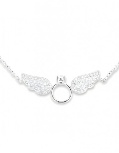 Bracciale Argento Rodiato Ali Zirconi Bianchi [29dca4e8]
