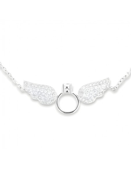 Bracciale Argento Rodiato Ali Zirconi Bianchi [29dca4e8]