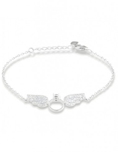 Bracciale Argento Rodiato Ali Zirconi Bianchi [2c8ce3f6]