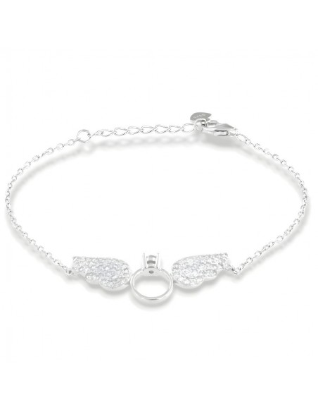 Bracciale Argento Rodiato Ali Zirconi Bianchi [2c8ce3f6]
