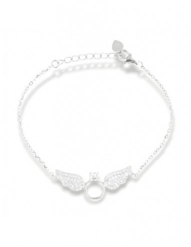 Bracciale Argento Rodiato Ali Zirconi Bianchi [9b9122f2]