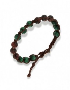 Bracciale Macramè Sfere Colorate Laccio Marrone [de0d10a3]
