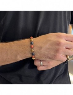 Bracciale Macramè Sfere Colorate Laccio Marrone [6910d1a7] 2