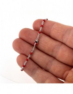 Bracciale Argento Rodiato Neonato Coccinella Sfere Rosse [38c4de13] 2
