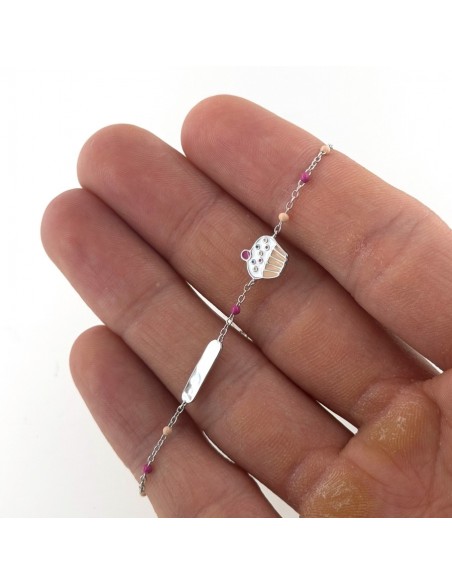 Bracciale Argento Rodiato Neonato Dolcetto [dd3e992a]