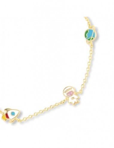 Bracciale Argento Dorato Neonato Astronauta [c7009625]