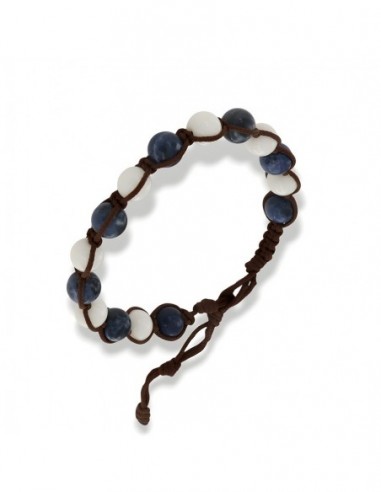 Bracciale Macramè Sfere Colorate Laccio Marrone [db5d57bd]