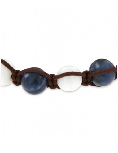 Bracciale Macramè Sfere Colorate Laccio Marrone [3437a95e]