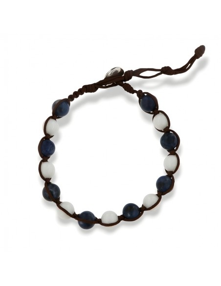 Bracciale Macramè Sfere Colorate Laccio Marrone [867a2f44]