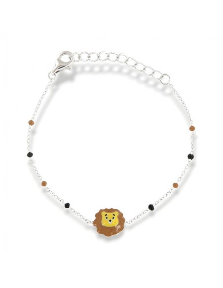 Bracciale Argento Rodiato Neonato Leone [cad63281]