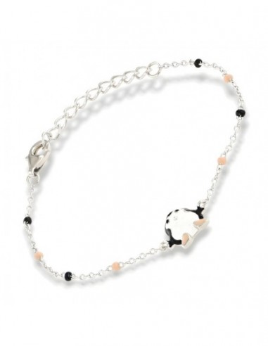 Bracciale Argento Rodiato Neonato Pinguino [34b824b1]