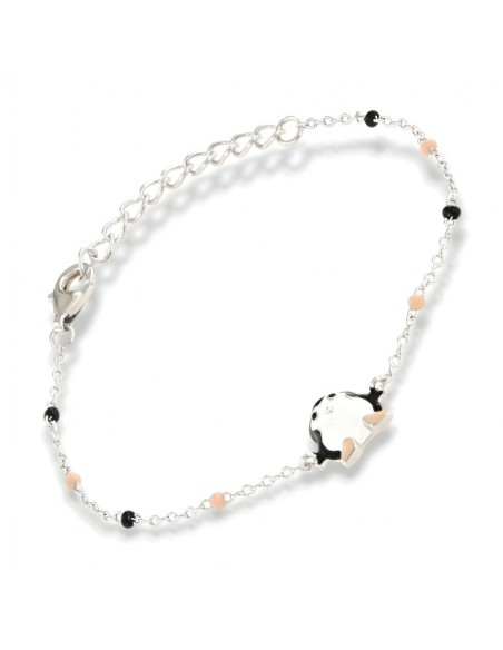 Bracciale Argento Rodiato Neonato Pinguino [34b824b1]