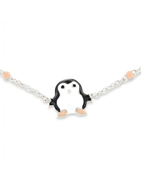 Bracciale Argento Rodiato Neonato Pinguino [f16edd99]