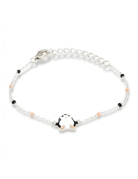 Bracciale Argento Rodiato Neonato Pinguino [f43e9a87]