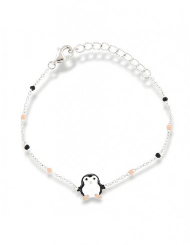 Bracciale Argento Rodiato Neonato Pinguino [43235b83]