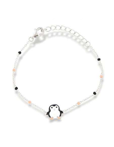 Bracciale Argento Rodiato Neonato Pinguino [43235b83]
