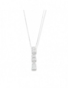 Collana Argento Rodiato Pendente Zirconi Baguette [9609ad3d]