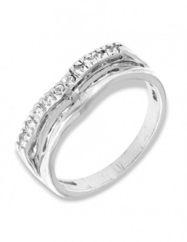 Anello Argento Rodiato Riviera Doppia Fascia [8a64d835]