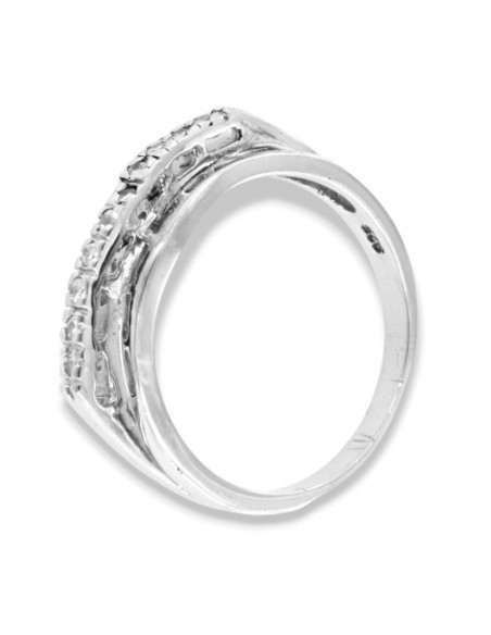 Anello Argento Rodiato Riviera Doppia Fascia [8f349f2b]