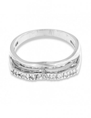 Anello Argento Rodiato Riviera Doppia Fascia [e10f1d22]