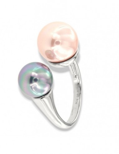 Anello Argento Rodiato Perle Bilogy [b232cf9c]