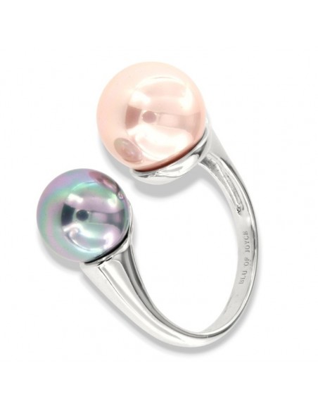 Anello Argento Rodiato Perle Bilogy [ed4628de]