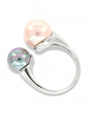 Anello Argento Rodiato Perle Bilogy [5a5be9da]