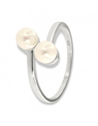 Anello Argento Rodiato Perle 6MM Bilogy [0f8f80a4]