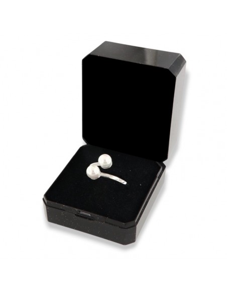 Anello Argento Rodiato Perle 6MM Bilogy [9943a5d8]