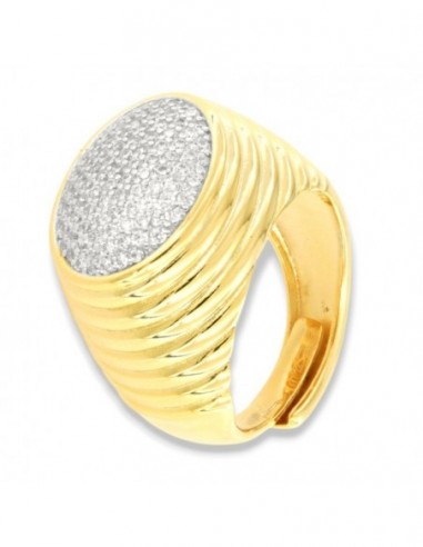 Anello Argento Dorato Sauvage Zirconi Bianchi [00c85447]