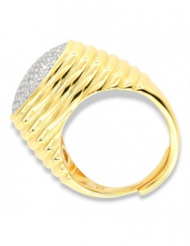 Anello Argento Dorato Sauvage Zirconi Bianchi [e3983505]