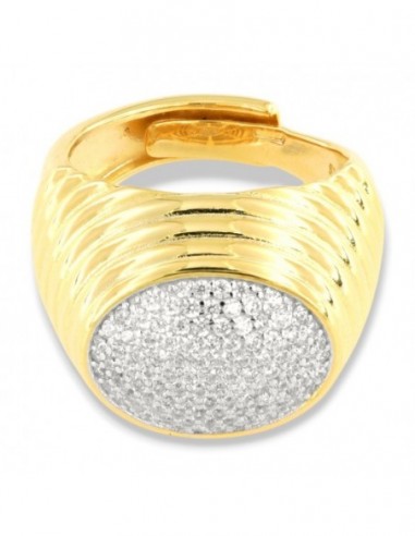 Anello Argento Dorato Sauvage Zirconi Bianchi [3abe7608]
