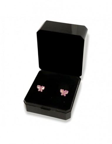 Orecchini Argento Dorato Farfalla Rosa [32fd2d89]