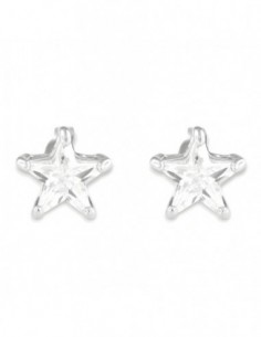 Orecchini Argento Rodiato Stella Zirconi Bianchi [e28848d3]