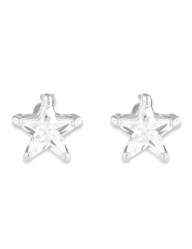 Orecchini Argento Rodiato Stella Zirconi Bianchi [e28848d3]