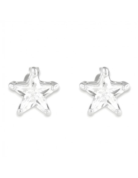 Orecchini Argento Rodiato Stella Zirconi Bianchi [e28848d3]