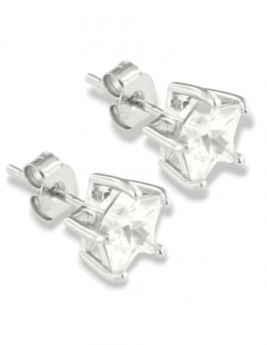 Orecchini Argento Rodiato Stella Zirconi Bianchi [67f7b5f1]