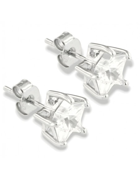 Orecchini Argento Rodiato Stella Zirconi Bianchi [67f7b5f1]