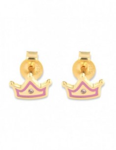 Orecchini Argento Dorato Corona Rosa [31d7a3a1]