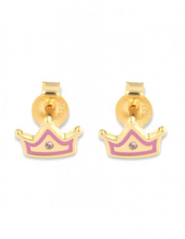 Orecchini Argento Dorato Corona Rosa [31d7a3a1]